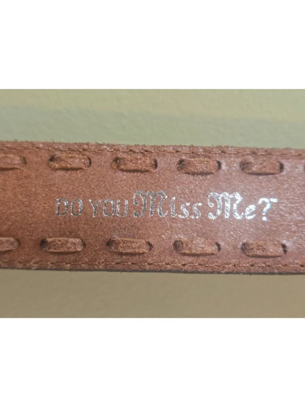 Miss Me Womem's Brown Tooled Leather Rhinestone Western Belt Sz L